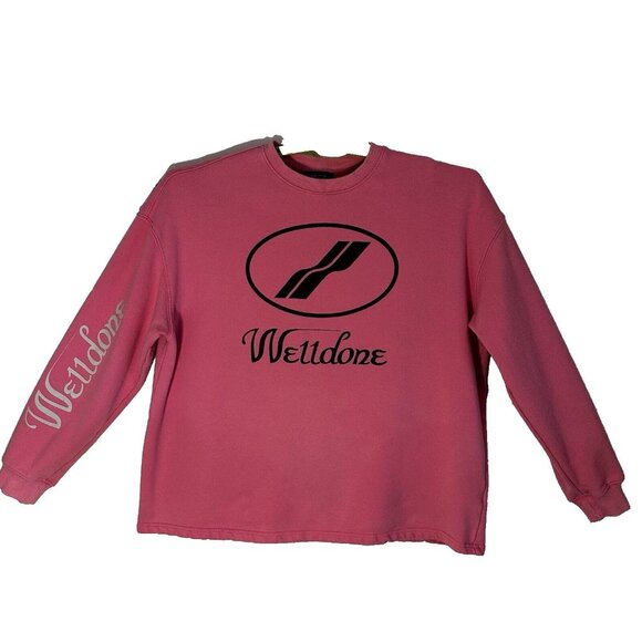 We11done Graphic Oversized Ex-Boyfriend Small Pink T-Shirt/Sweatshirt Logo - Picture 1 of 11